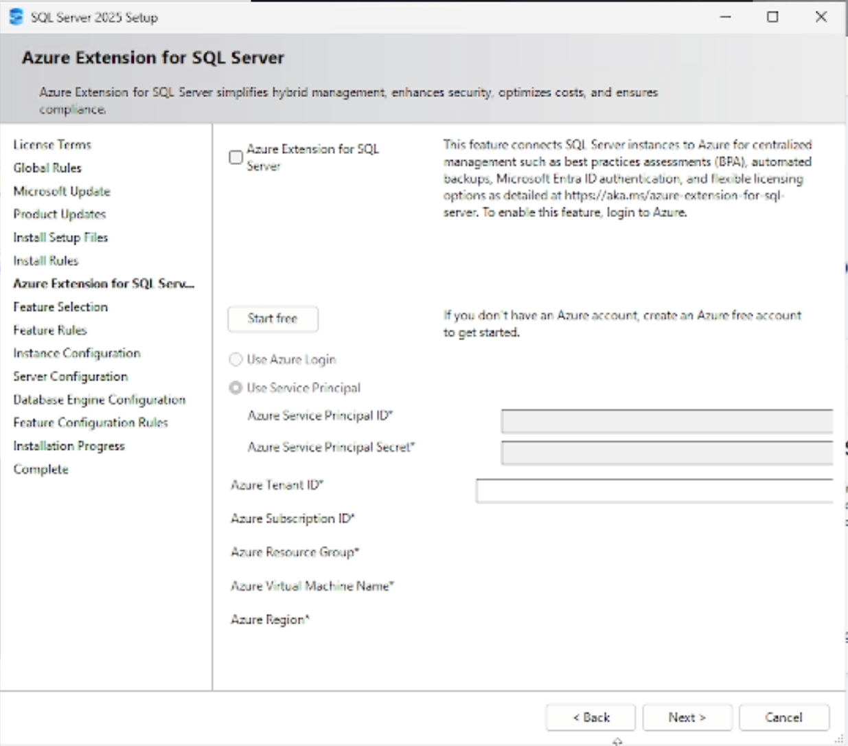 Azure Extension for SQL Server